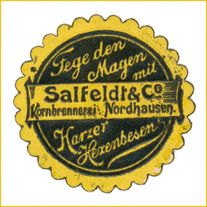 Siegelmarke Harzer Hexenbesen | um 1910 | Brennerei Salfeldt & Co.